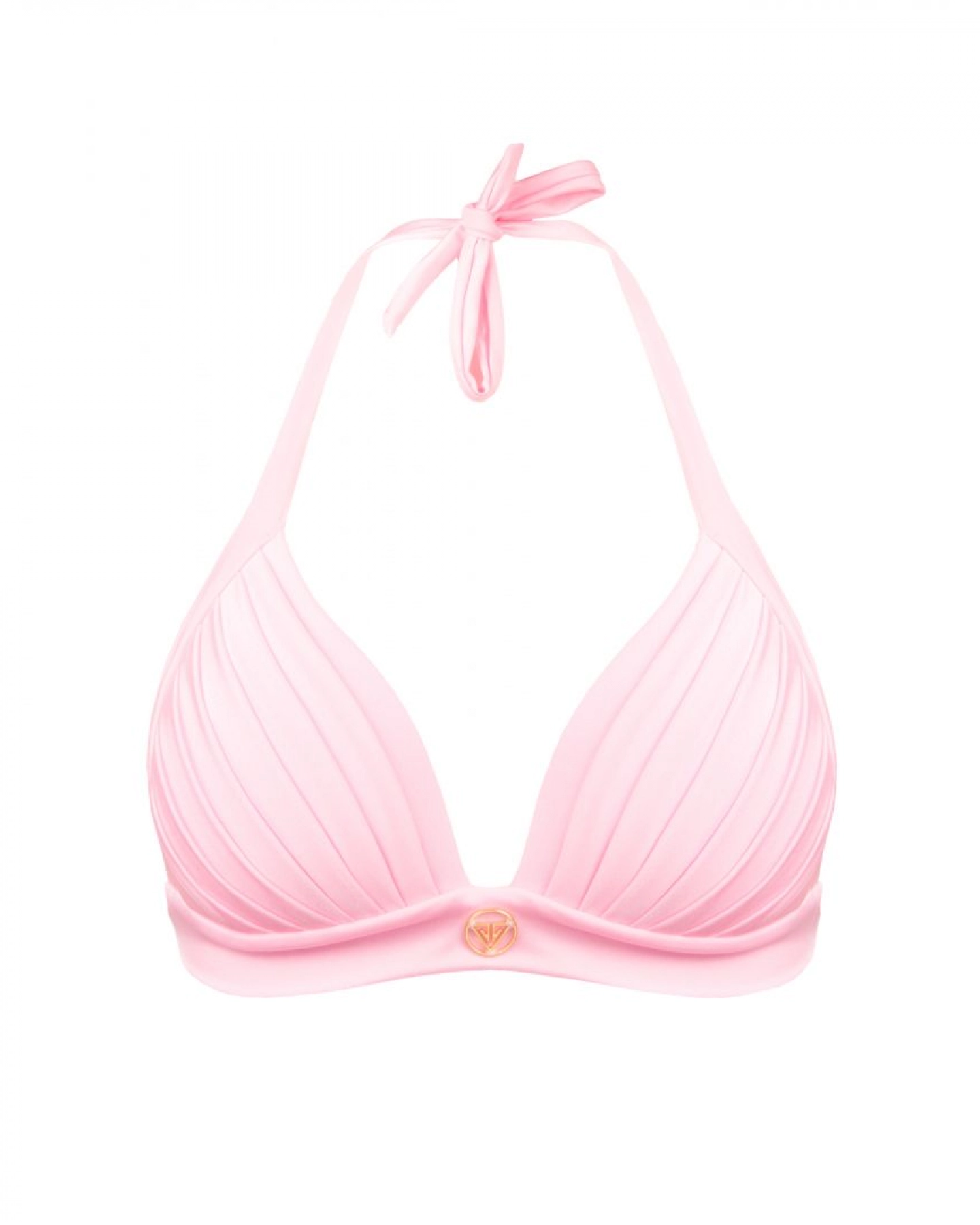 Pink Ruched Push Up Triangle Bikini Top S Vivien Vance