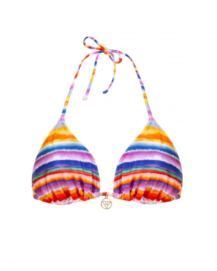 Print Removable Pads Triangle Bikini Top L Vivien Vance