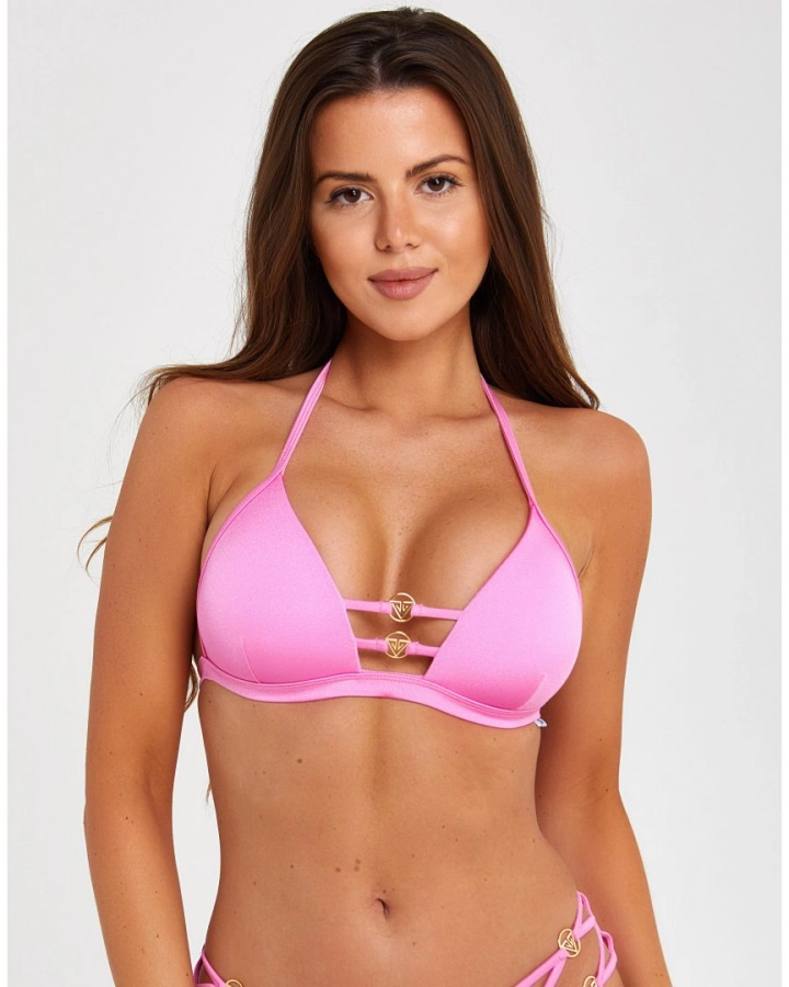 BABY Push Up Triangle Bikini Top With Golden Logo L VivienVance