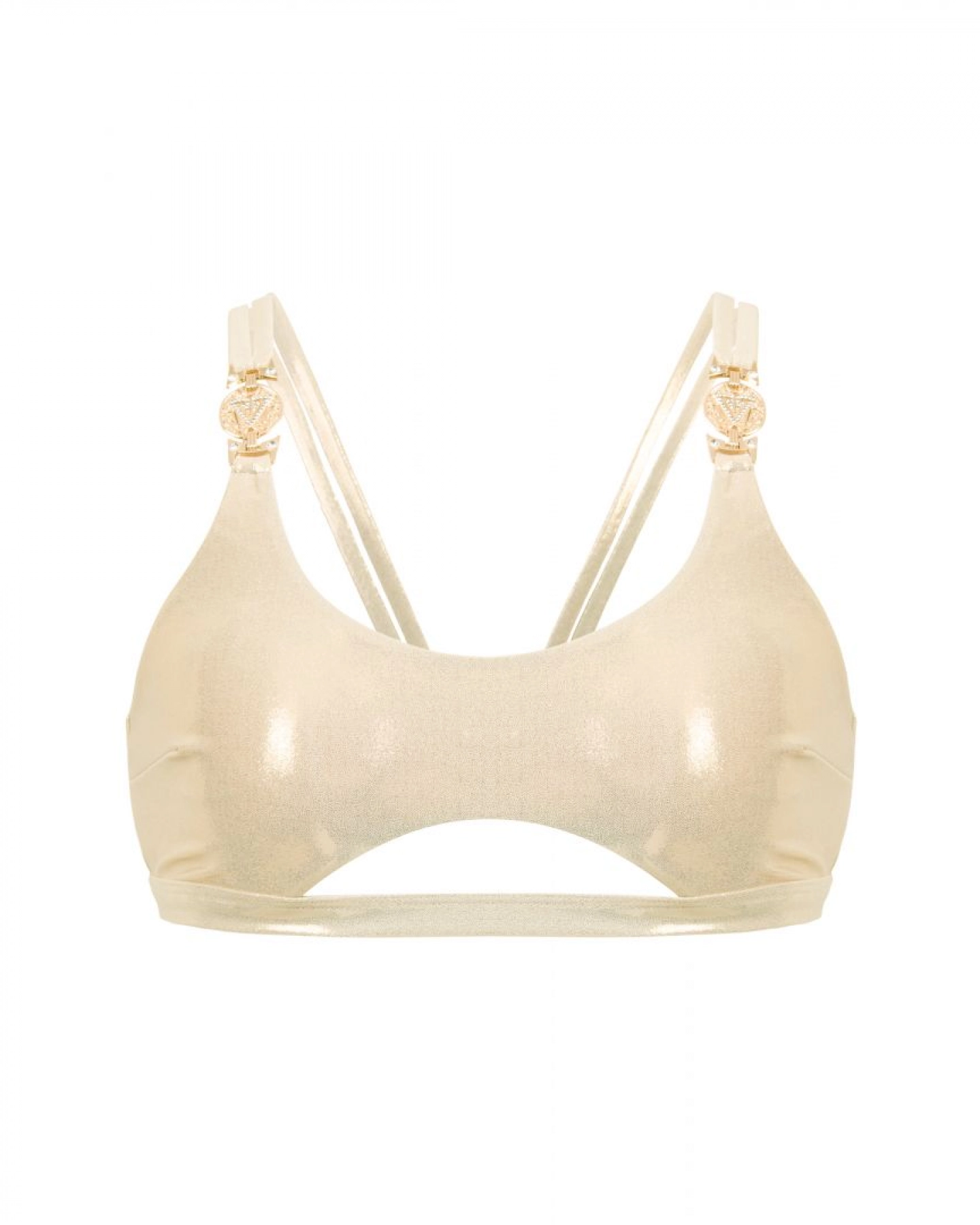 Nude Without Push Up Bikini Top With U Cut Out Under Bust S