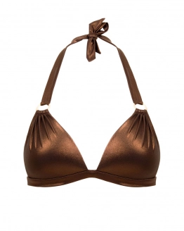 Brown Push Up Triangle Bikini Top S Vivien Vance