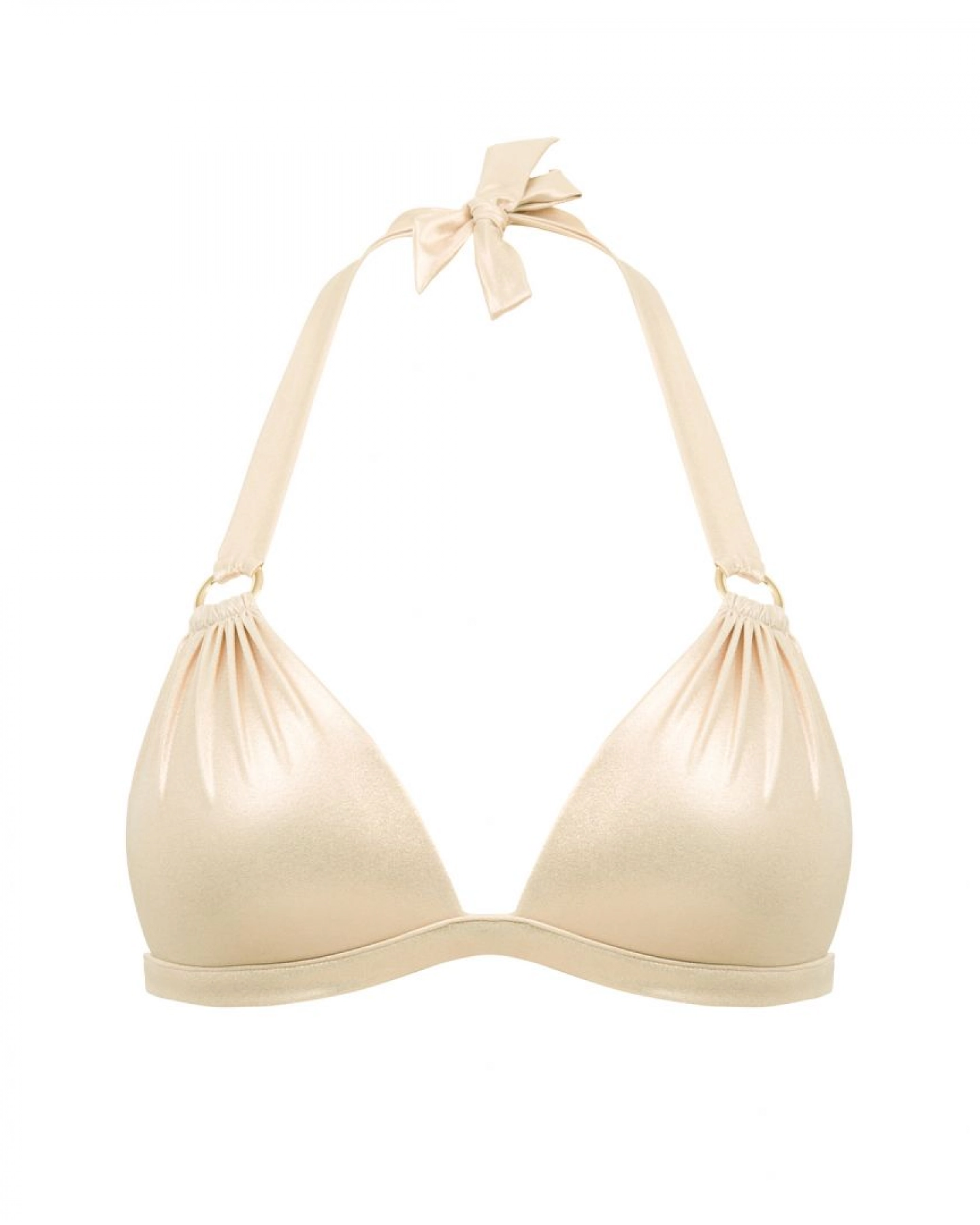 Nude Push Up Triangle Bikini Top M Vivien Vance