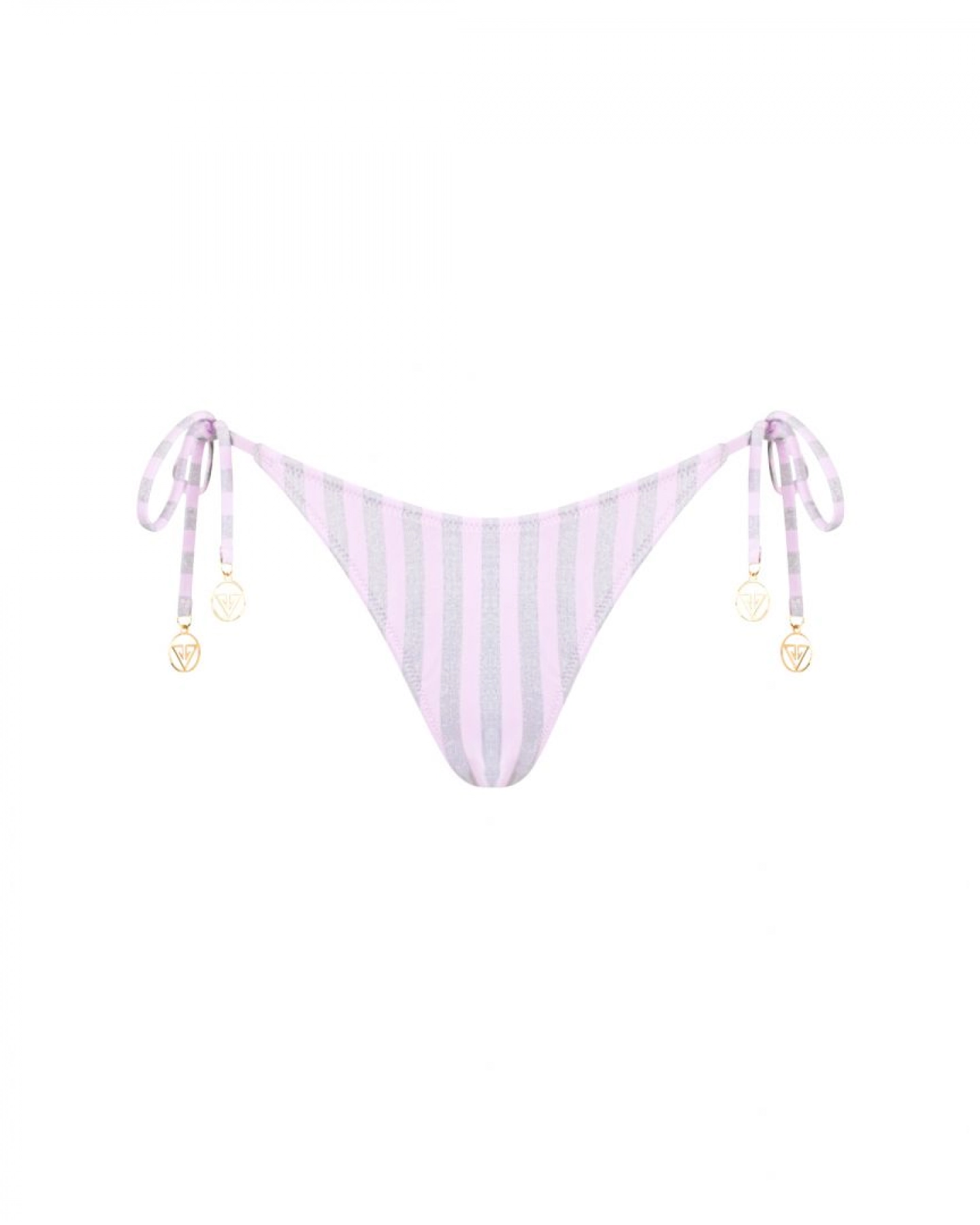 Pink Side Tie Thong Low Rise Bikini Bottom M Vivien Vance