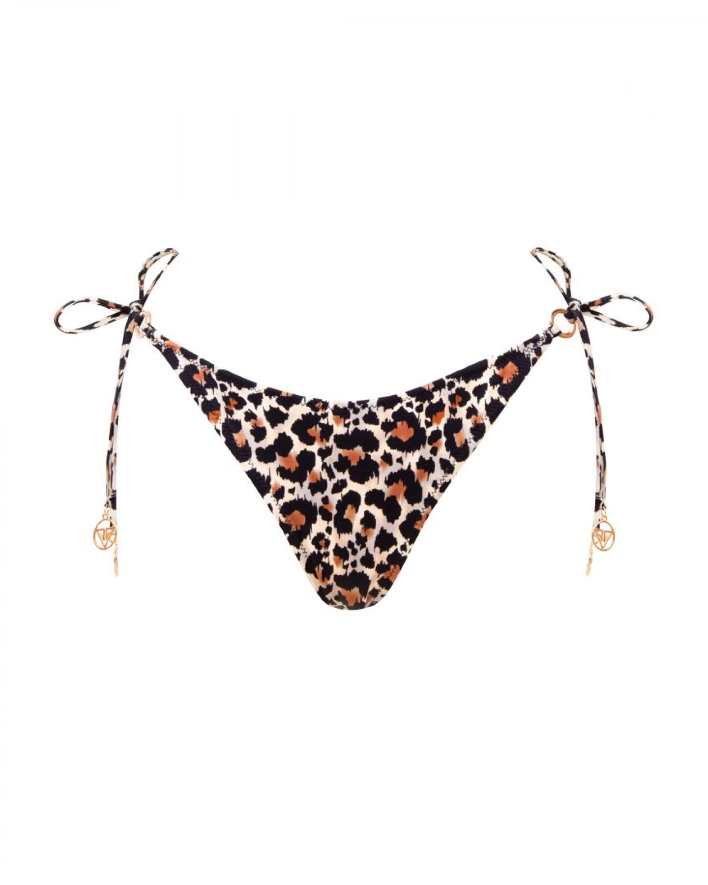 Print Side Tie Thong Low Rise Bikini Bottom M Vivien Vance