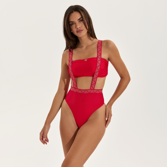 Red bikini szett