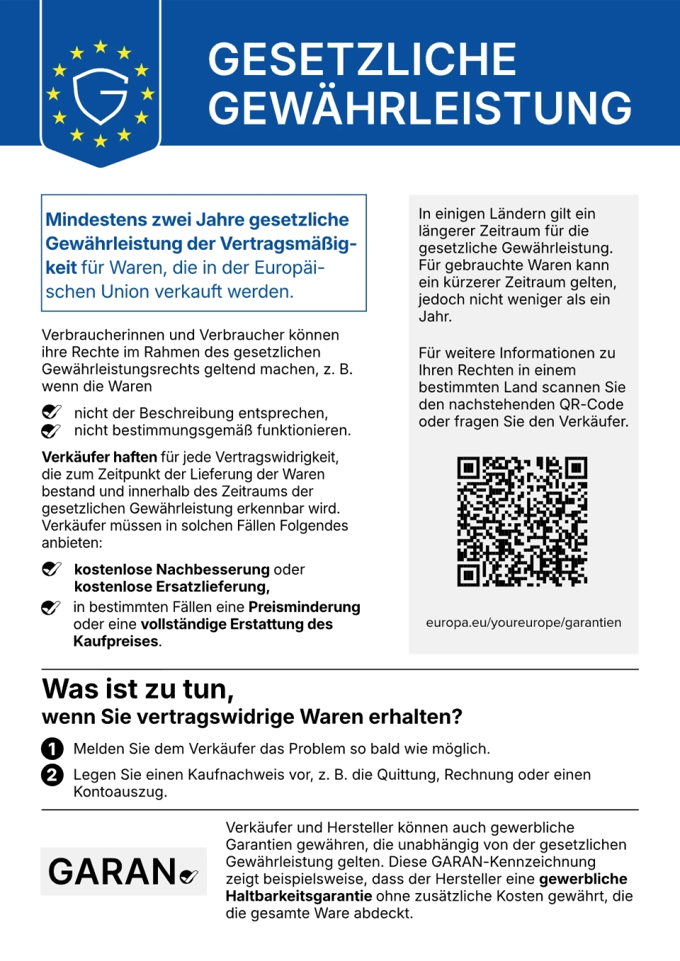 Mitteilung der Europäischen Union zur gesetzlichen Gewährleistung