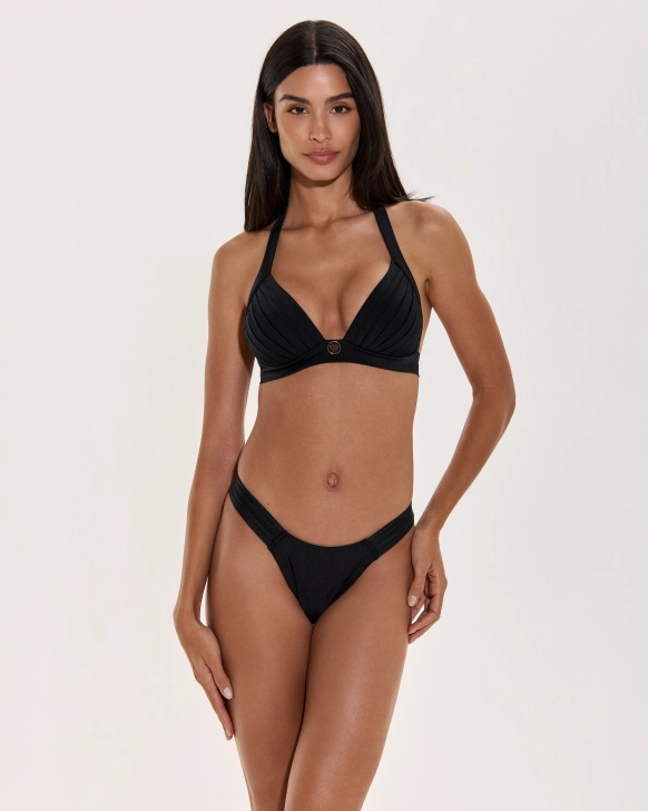 Push-Up Trojúhelníkový Bikini Top S Plisovaným Designem Bez Svů