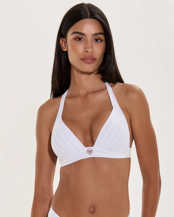 Sutien Bikini Triunghi Push-Up Cu Design Plisat Fără Cusături