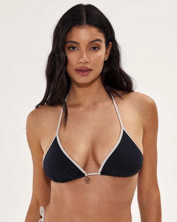 Sutien Triunghi fără Push-Up cu Margini Lurex și Cupe Ajustabile