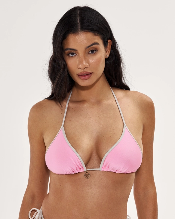 Sutien Triunghi fără Push-Up cu Margini Lurex și Cupe Ajustabile