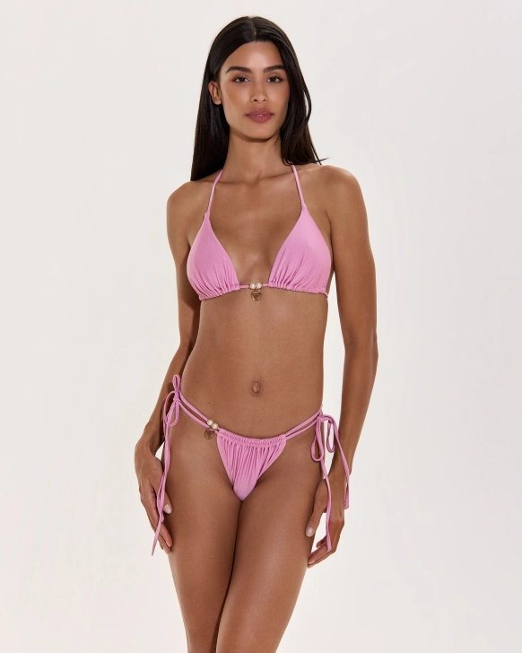 Sutien Bikini Triunghi Fără Burete Din Lurex Cu Perle