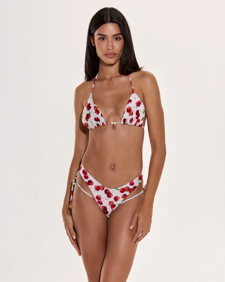 Lurex Szivacs Nélküli Háromszög Bikini Felső Gyöngyökkel