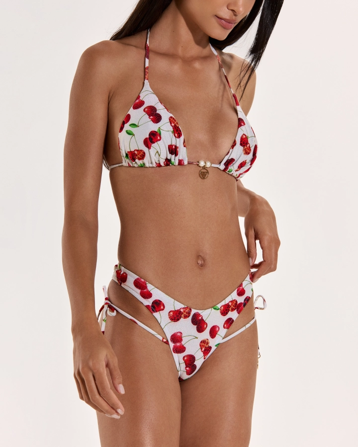 Lurex Szivacs Nélküli Háromszög Bikini Felső Gyöngyökkel