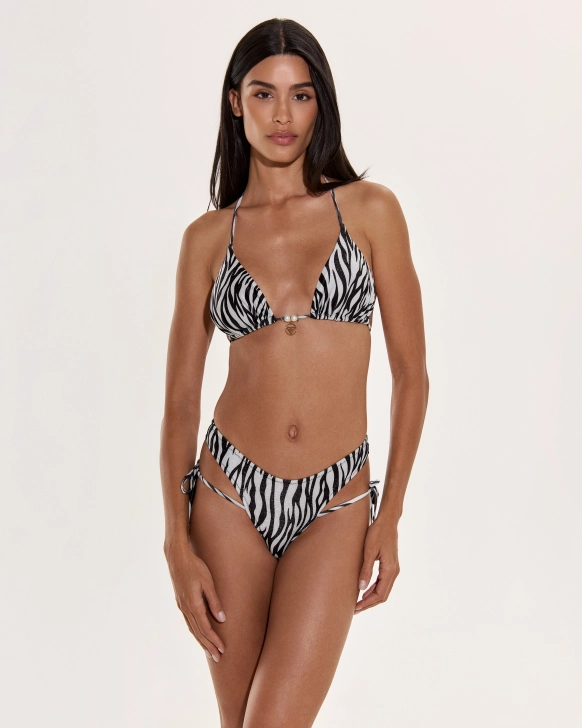 Sutien Bikini Triunghi Fără Burete Din Lurex Cu Perle