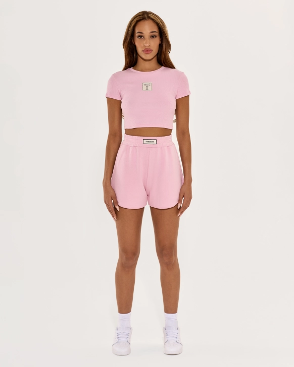 Rövid, bordázott póló