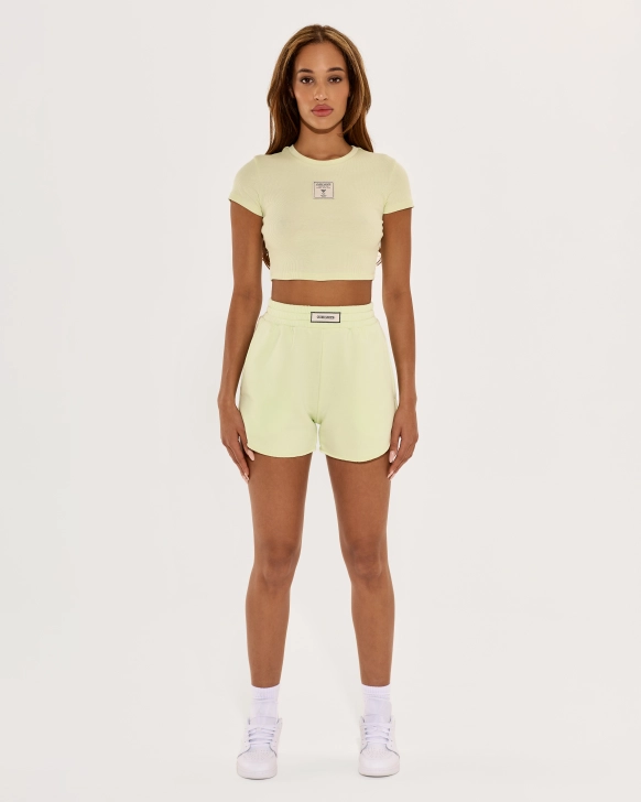 T-shirt corta con etichetta logo cucita