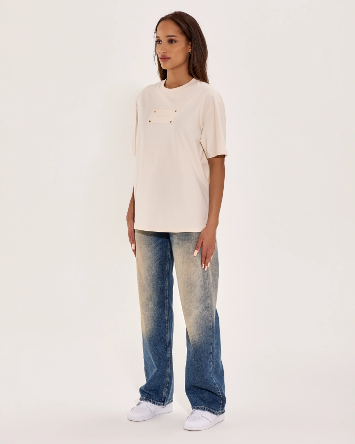 Oversize T-Shirt Mit Gesticktem Label