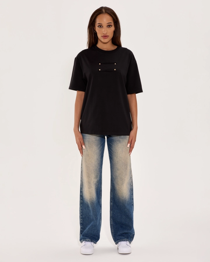 Oversize Póló Hímzett Címkével
