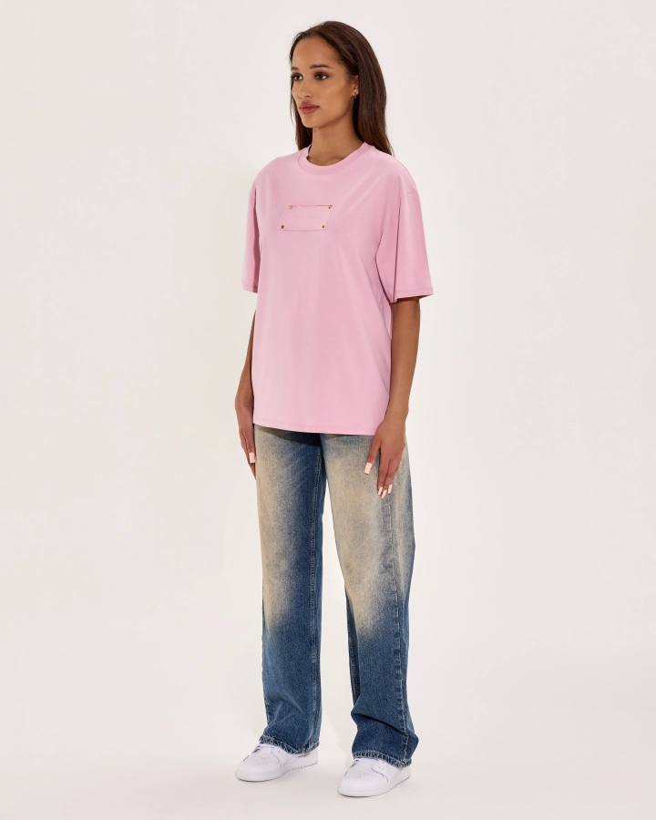 Oversize T-Shirt Mit Gesticktem Label
