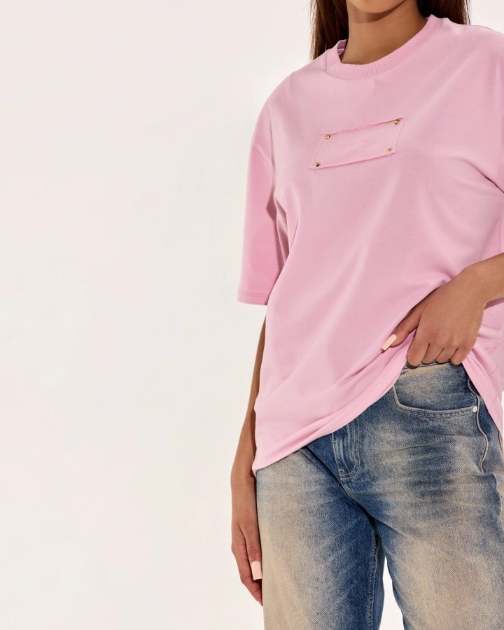Oversize Póló Hímzett Címkével