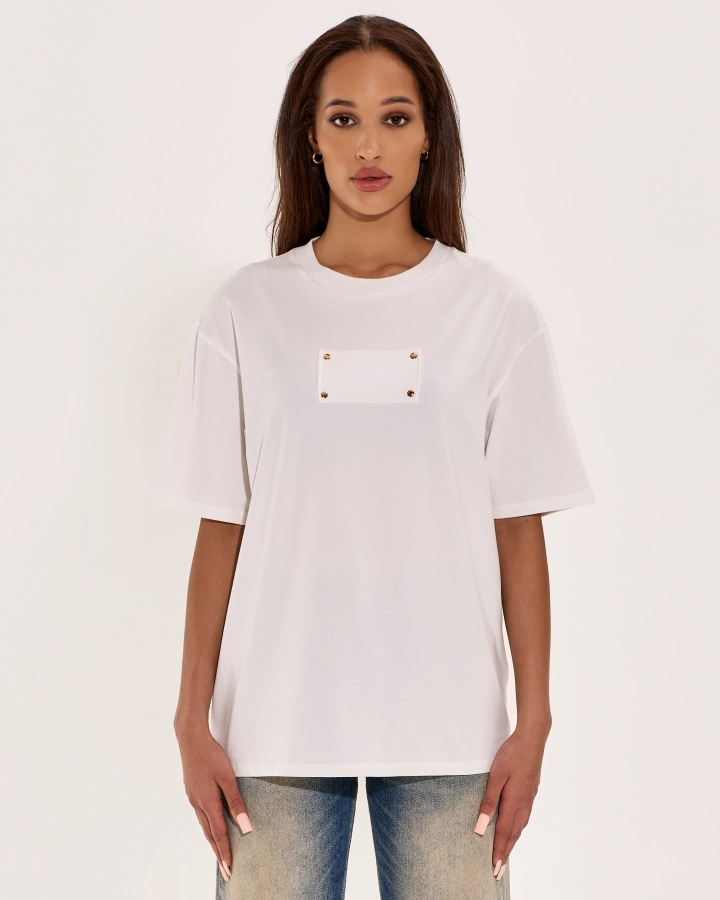 Oversize Póló Hímzett Címkével