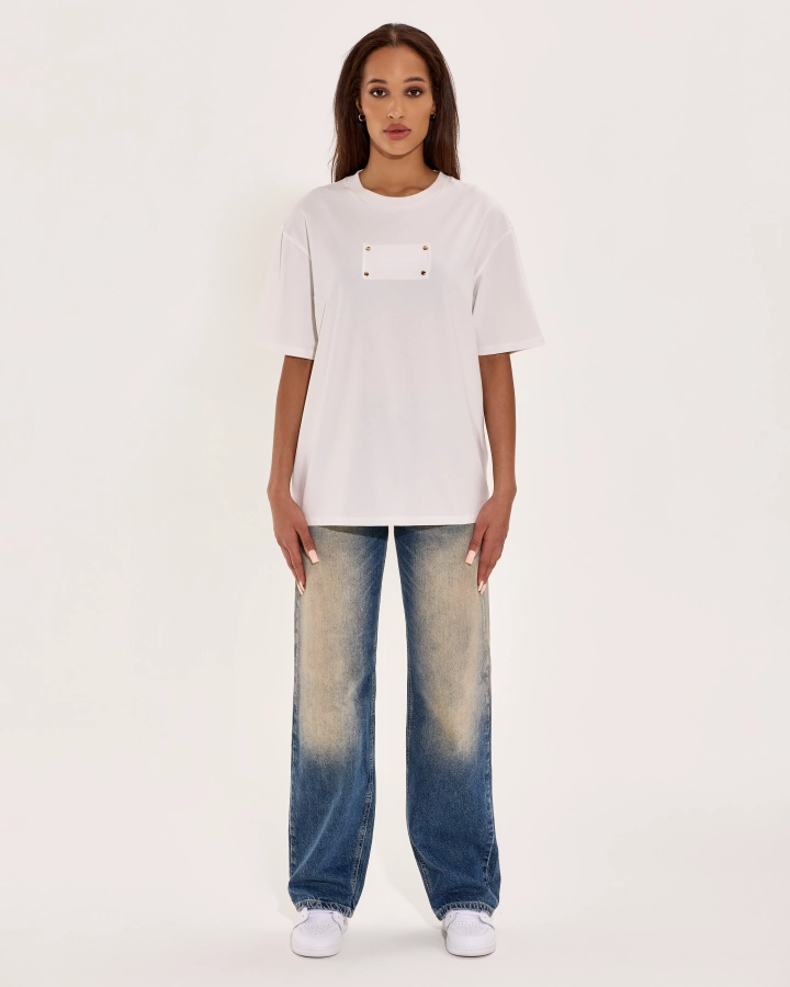 Oversize Póló Hímzett Címkével