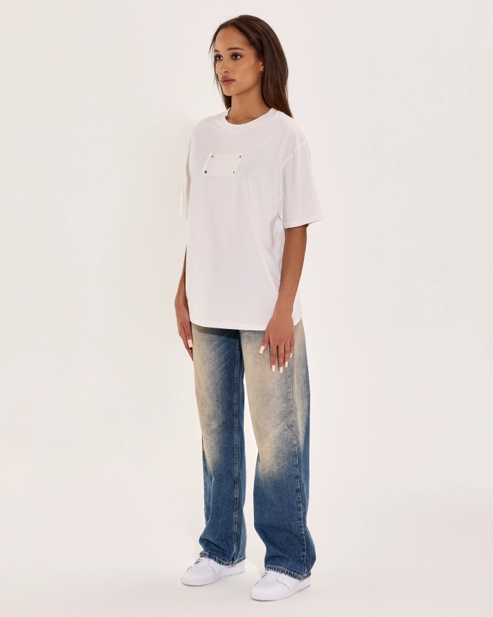 Oversize Póló Hímzett Címkével