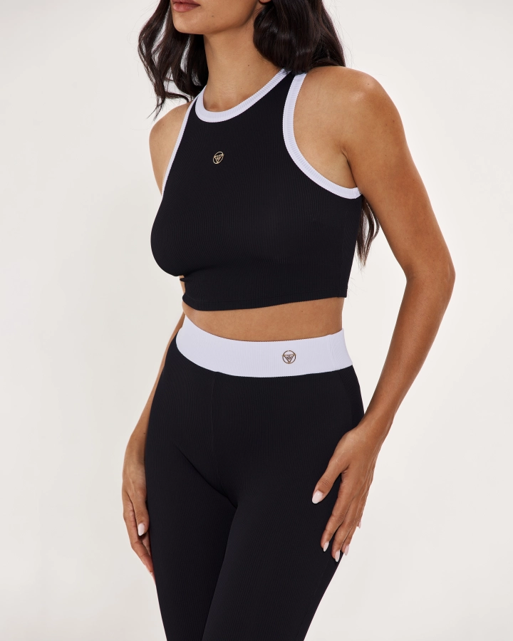 Rippen-Shorts mit hohem Bund
