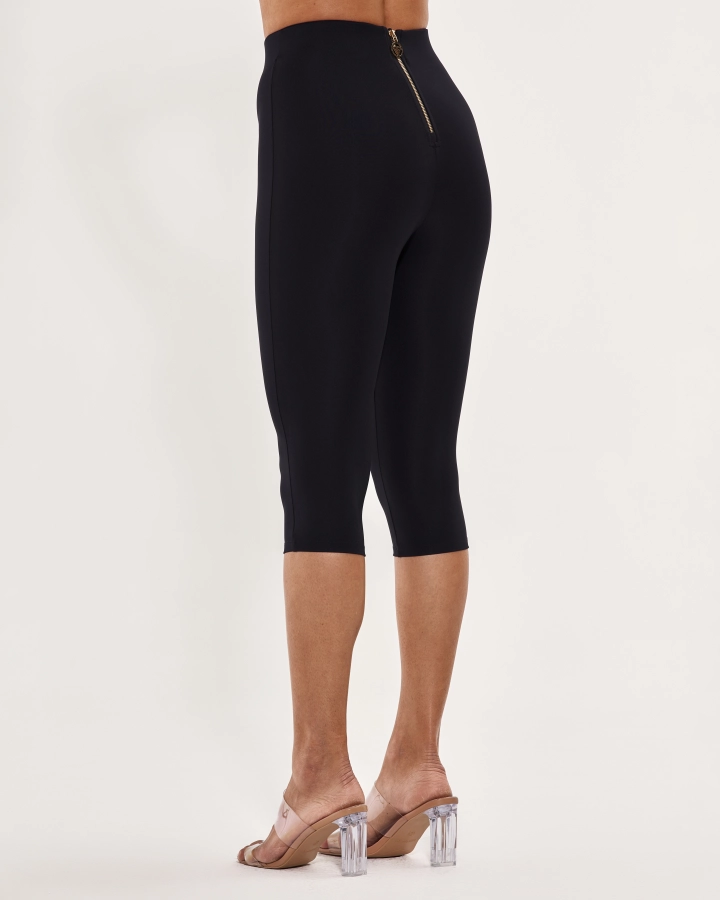 Dreiviertel-Leggings mit Reißverschluss hinten