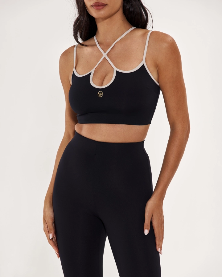 Leggings trois-quarts avec fermeture zippée au dos