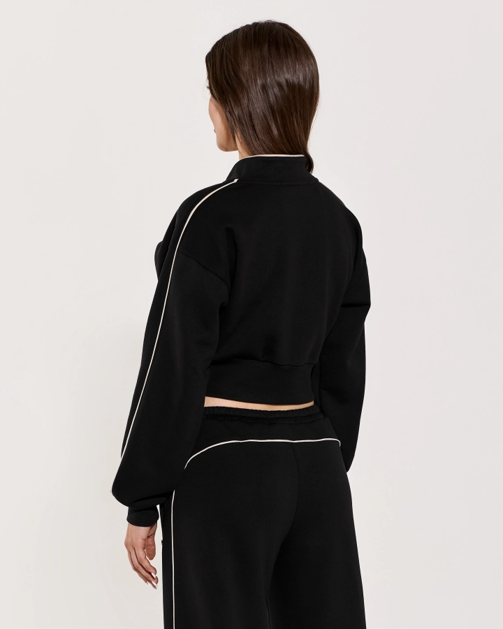 Accolade Cropped Jumper with Zip and Lurex Strap