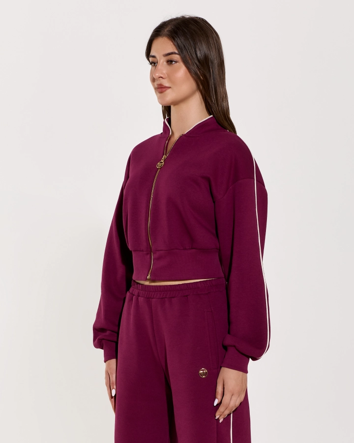 Accolade Cropped Jumper with Zip and Lurex Strap