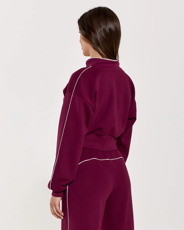 Accolade Cropped Jumper with Zip and Lurex Strap