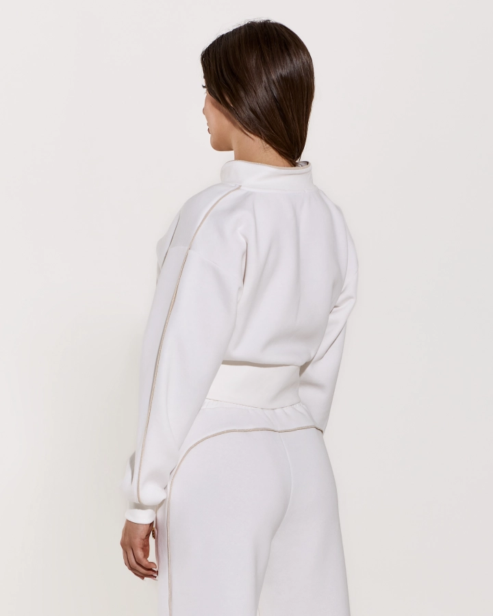 Accolade Cropped Jumper with Zip and Lurex Strap