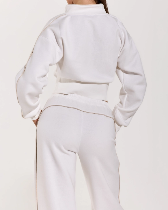 Pull court Accolade avec zip et bande lurex