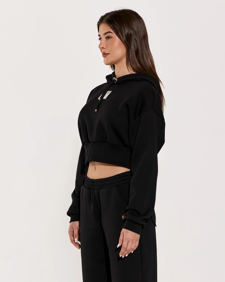 Accolade Cropped Hoodie für Damen mit tailliertem Bund