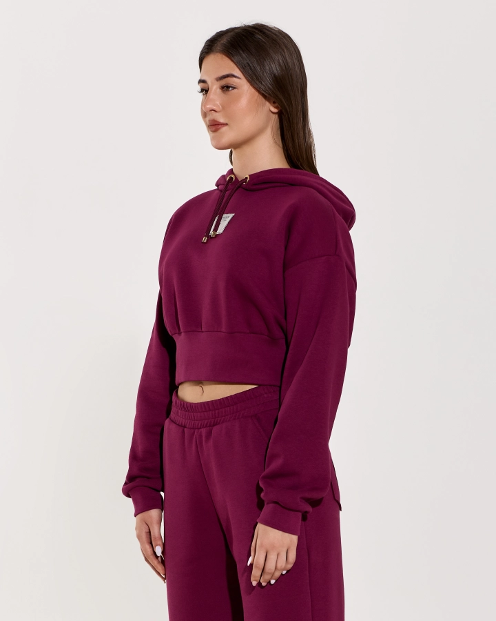 Accolade Cropped Hoodie für Damen mit tailliertem Bund