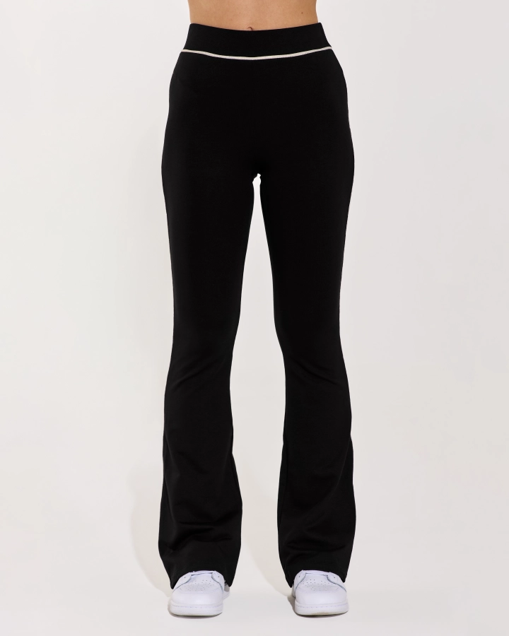 Flared Trousers with Lurex Side Stripes