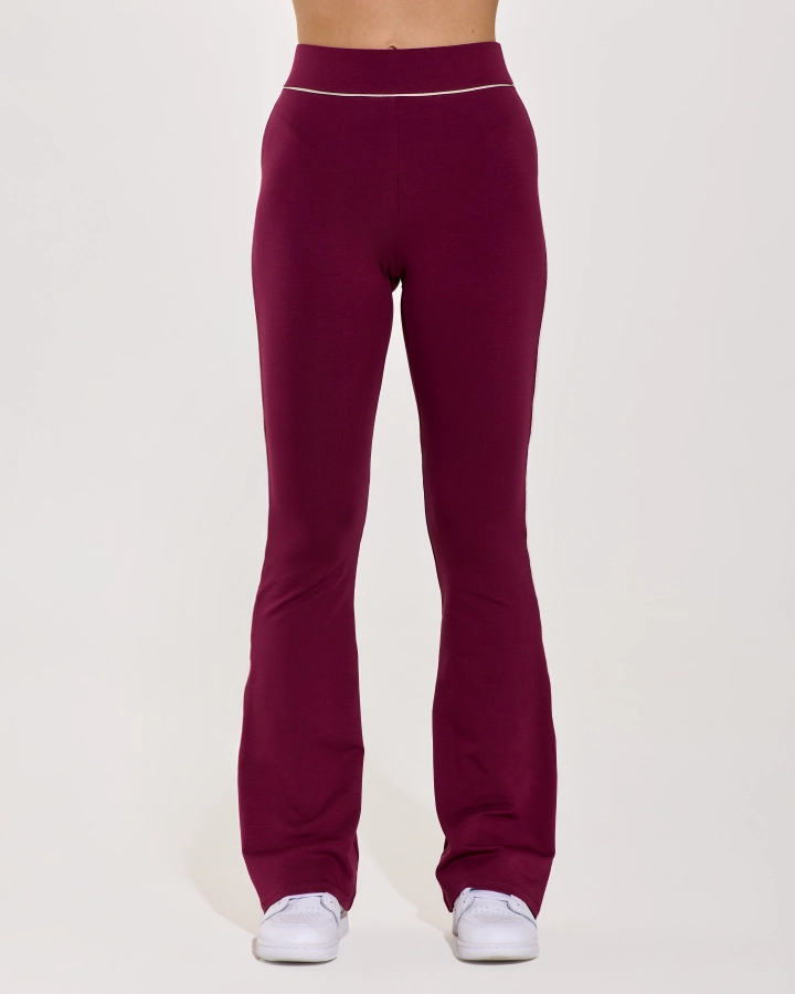 Flared Trousers with Lurex Side Stripes