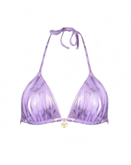 Metallic triangle bikini top