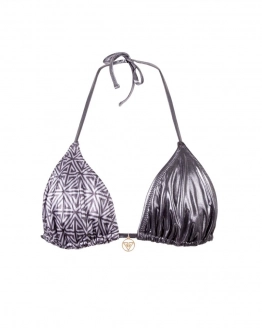 Metallic triangle bikini top