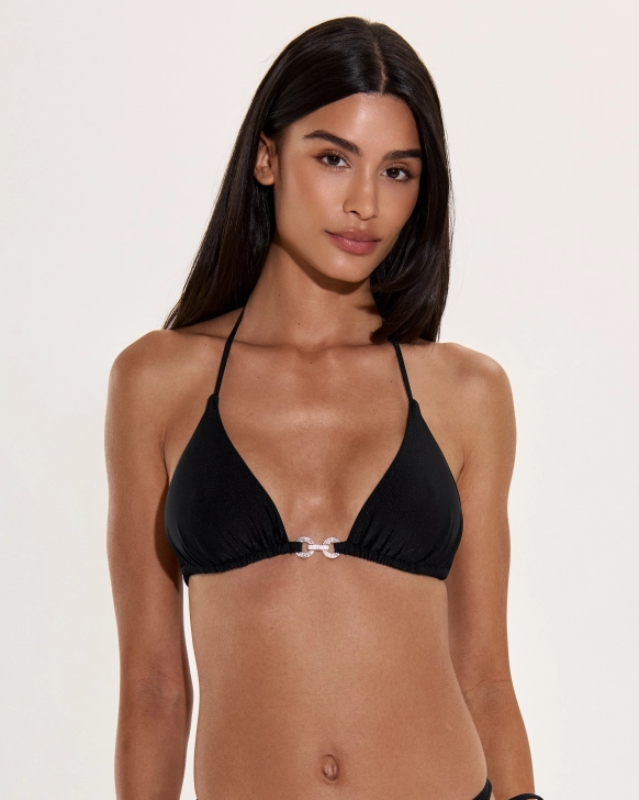 Top Bikini Triunghi Cu Detalii Tip Lanț Și Cupe Ajustabile