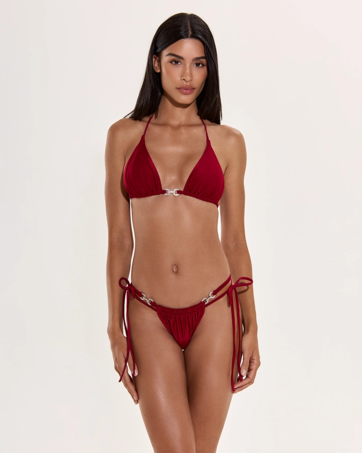 Sutien Bikini Triunghi Cu Lănțișor Argintiu