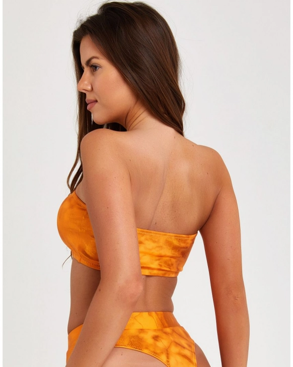 Without push-up strapless bandeau bikini top