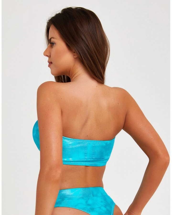 Without push-up strapless bandeau bikini top