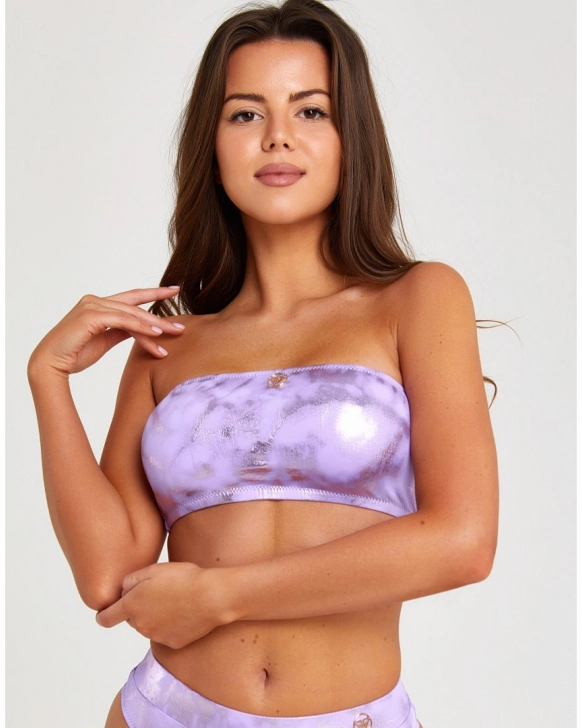 Without push-up strapless bandeau bikini top