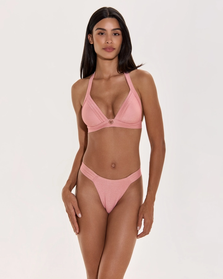 Top Bikini A Triangolo Push-Up In Lurex