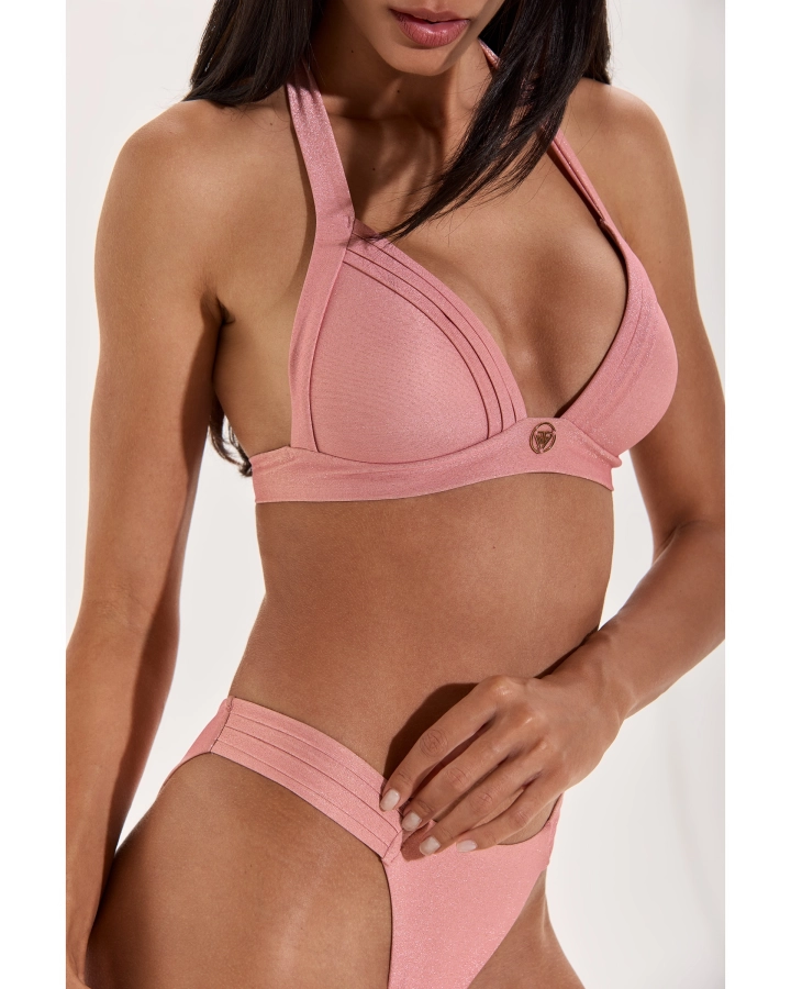 Top Bikini A Triangolo Push-Up In Lurex