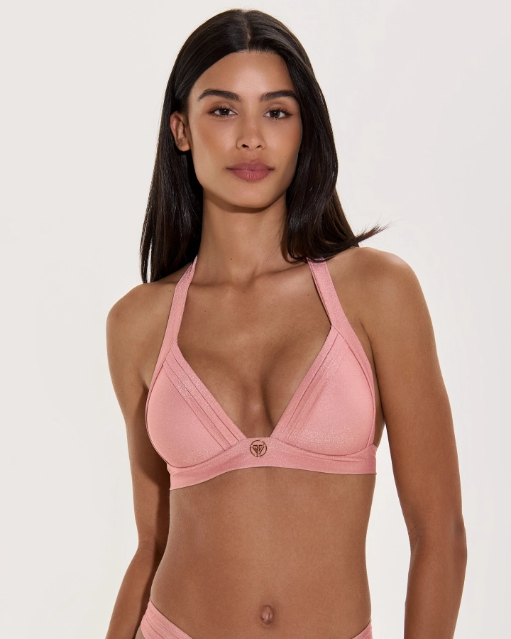 Top Bikini A Triangolo Push-Up In Lurex
