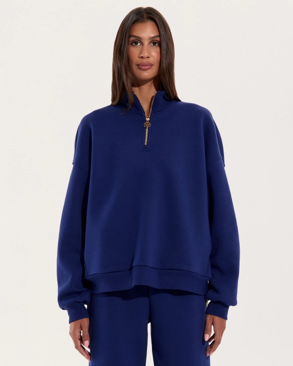 Oversize mikina na zips – Blue Rebel